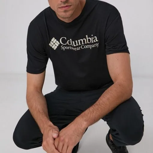 Ανδρικά Μπλουζάκια Μπλουζάκι Columbia χρώμα: μαύρο -Φτηνός Columbia Κατάστημα unnamed file 2171